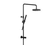 Hotbath COBBER Ensemble de douche à effet pluie douche principale flexible de douche poli noir PVD M438PBP