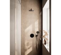 Hotbath COBBER Ensemble de douche à effet pluie - robinet encastré - thermostatique - pomme de douche 20 cm - douchette à main - noir mat PVD SWIBS12AMBP