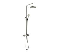 Hotbath Cobber ensemble de douche pluie thermostatique avec douche de tête ronde 20cm douchette ronde nickel brossé SDS9GN1