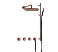 Hotbath Cobber ensemble de douche thermostatique avec 2 stop valves m106 et curseur cuivre brossé pvd IBS70BCP57