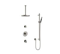 Hotbath Cobber ibs thermostatique 2 stop valve 30cm bras plafond 30cm tête douche murale barre nickel brossé IBS20GN357