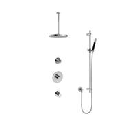 Hotbath Cobber IBS20 Ensemble de douche de tête encastré - bras de plafond 30 cm - douche de tête ronde 30 cm - douchette à main barre - barre de douche - chrome IBS20CR357