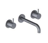 Hotbath Cobber kit d'habillage mélangeur de lavabo 3 trous et bec de 18 cm vieux fer CB005TEXT18AI