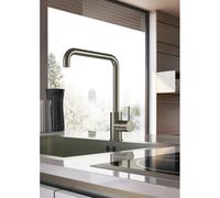Hotbath Cobber Mitigeur de cuisine sur plage avec bec en L orientable nickel brossé CB041GN