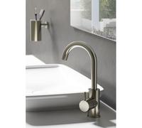 Hotbath Cobber mitigeur de lavabo 27,8cms avec bec pivotant sans vidage nickel brossé CB004GN