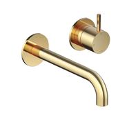 Hotbath Cobber Mitigeur lavabo encastrable - bec 25cm - PVD - Laiton poli CB105EXT25NBP HBCB105