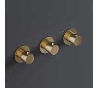 Hotbath Cobber Mitigeur thermostatique de douche encastré avec 2 robinets d'arrêt installation horizontale laiton brossé (or) HBCB7067 / CB7067EXTBB