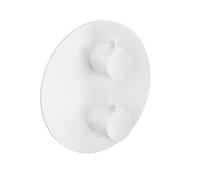 Hotbath Cobber partie apparente pour mitigeur thermostatique encastré avec 2 fonctions arrêt-inverseur blanc mat CB009EXTWH