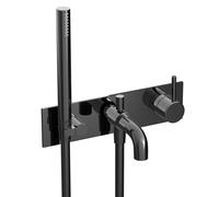 Hotbath COBBER Pièce de finition - Robinet de douche/mélangeur de baignoire encastré. Poli noir PVD CB126EXTPBP