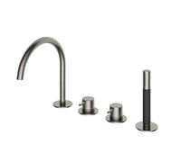 Hotbath Cobber Robinet de baignoire - bord de baignoire - mitigeur pivotant - 2 fonctions - inverseur - nickel brossé CB073GN