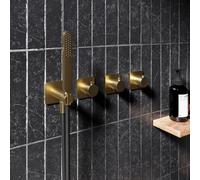 Hotbath Gal Pièce de finition pour mitigeur de baignoire/douche encastré 2 robinets d'arrêt sans bec Laiton brossé PVD GL7071EXTBBP