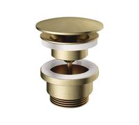 Hotbath Mate bonde always open avec vis ronde laiton brossé P708BB