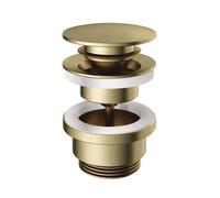 Hotbath Mate clapet clic-clac avec vis rond laiton brossé P710BB