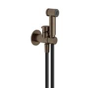 Hotbath Mate Ensemble douchette à gâchette avec flexible de douche 1 m, support avec mitigeur AB Laiton vieilli KHDS3EXTAB