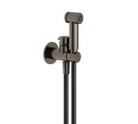 Hotbath Mate Ensemble douchette à gâchette avec flexible de douche 1 mètre support avec mitigeur AI Fer vieilli KHDS3EXTAI