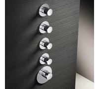 Hotbath Mate High Flow mitigeur thermostatique avec 4 robinets d'arrêt inclus corps encastré chromé MHF004 / MHF014CR