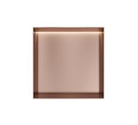 Hotbath &MORE Boîte de rangement encastrable ou niche encastrée - 30x30x10 - sans cadre + LED - Cuivre brossé PVD BOX030FLBCP