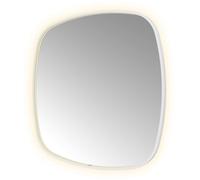 Hotbath &MORE Miroir dans cadre en aluminium / contour incl. LED direct et indirect. chauffage de miroir. changement de couleur. dimmable. sans points. avec télécommande WH Blanc mat CON100WH