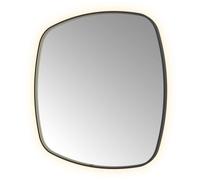Hotbath &MORE Miroir dans cadre en aluminium / contour incl. LED direct & indirect. chauffage de miroir. changement de couleur. dimmable. sans points lumineux. avec télécommande MBP Noir brossé PVD CO