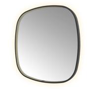 Hotbath &MORE Miroir dans un cadre en aluminium / contour incl. LED direct & indirect. chauffage de miroir. changement de couleur. dimmable. sans points lumineux. avec télécommande MBP Noir brossé PVD