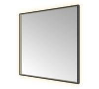 Hotbath &MORE Miroir éclairage LED direct et indirect changement de couleur chauffage de miroir avec télécommande Noir brossé PVD SQU80MBP