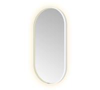 Hotbath &MORE Miroir Ovale éclairage LED direct et indirect chauffage de miroir dimmable avec télécommande Blanc mat OVA480WH