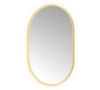 Hotbath &MORE Miroir Ovale LED direct et indirect chauffage de miroir dimmable avec télécommande Laiton brossé PVD OVA812BBP