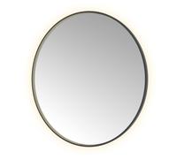 Hotbath &MORE Miroir Round éclairage LED direct et indirect chauffage de miroir dimmable avec télécommande Noir brossé PVD ROU120MBP