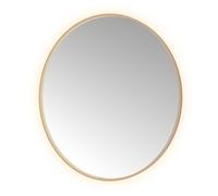 Hotbath &MORE Miroir Round éclairage LED direct et indirect chauffage de miroir LED variable avec télécommande Cuivre brossé PVD ROU120BCP