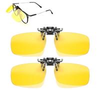 Hotcho Lot de 2 lunettes de conduite de nuit rabattables, polarisées et anti-reflets pour homme et femme, lunettes de vision nocturne pour conduite avec verres jaunes, UV400 pour utilisation de jour
