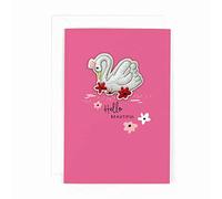 HotchPotch Hello Magnifique carte avec Patch thermocollant uni Swan