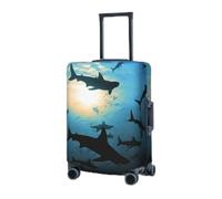 HotcoS Housse de bagage de voyage - Housse de valise avec requins marteaux, housses de protection élastiques pour bagages de voyage, housses de protection lavables pour adultes, Noir , M