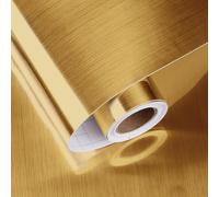 HotDecor Papier Adhesif Pour Meuble Cuisine Papier Peint Adhesif Or Revêtement Plan De Travail Adhésif Papier Peint Adhesif Mural Rouleau Adhesif Decoratif Or Pour Salon Salle De Bain 60cm X 300cm