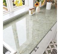 HotDecor Papier Adhésif pour Meuble Marbre Vert 60cm X 300cm - Papier Peint Cuisine Revêtement Adhésif pour Plan de Travail - Rouleau Décoratif Vinyle