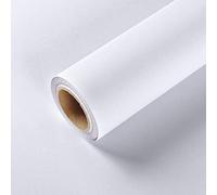 HotDecor Papier peint blanc uni pour chambre à coucher - Film vinyle autocollant mat pour salon - Rouleau de plastique pour plan de travail 60 cm x 300 cm