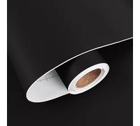 HotDecor Papier Peint Noir Pour Salon Chambre 60cm X 300cm Papier Adhesif pour Meuble Vinyle Rouleau Adhesif Decoratif Noir Papier Peint Adhesif Vintage Plan De Travail Revetement Adhesif Meuble Noir