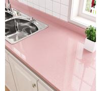 HotDecor Papier Peint Rose Brillant Papier Adhesif Pour Meuble Cuisine Revêtement Plan De Travail Adhésif Papier Peint Autocollant Rose Film Autocollant Meuble Vinyle Papier Adhésif Cuisine 60 x 300cm