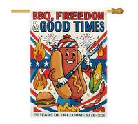 Hotdog Drapeau de maison, flammes de maïs festives d'été, jour de l'indépendance, rouge, double face, en toile de jute pour porche, extérieur, terrasse, cour, pelouse, entrée, balcon, 71,1 x 101,6 cm