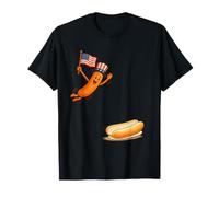 Hotdog Freedom Dive Funny Oncle Sam Hot Dog sautant dans Un Chignon T-Shirt