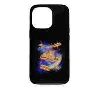 Hotdog Meme Funny Cat in Space Riding Glizzy Weird Hot Dog Coque pour iPhone 13 Pro