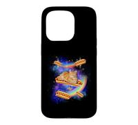 Hotdog Meme Funny Cat in Space Riding Glizzy Weird Hot Dog Coque pour iPhone 15 Pro