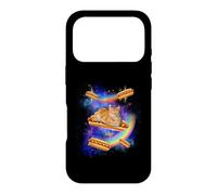 Hotdog Meme Funny Cat in Space Riding Glizzy Weird Hot Dog Coque pour iPhone 17 Pro
