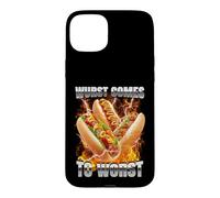 Hotdog Meme Wurst Arrive au Pire Hot Dog rétro Bootleg drôle Coque pour iPhone 15 Plus
