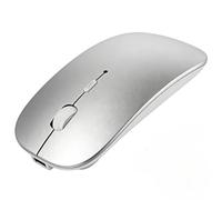 HOTDREAM Souris Bluetooth rechargeable pour iPad Air/iPad Pro/ordinateur portable/tablette/iPhone/PC (pas pour Mac, MacBook) Argent