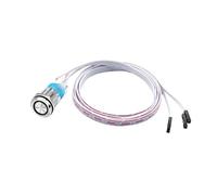 Hôte d'ordinateur fil réaménagé 16mm bouton en métal à réinitialisation automatique lumière bleue avec fil de connexion Power SW(Rosso)
