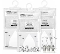 Hoteam Lot de 3 sacs absorbeurs d'humidité à suspendre - Capacité de 669 g - Sacs déshumidificateurs en chlorure de calcium non parfumés - Pour placard, armoire, voiture, salle de bain, chambre à