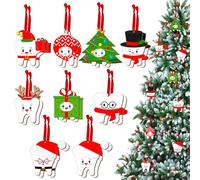 Hoteam Lot de 36 décorations de Noël en bois amusantes à suspendre pour sapin de Noël, dentiste, assistant dentaire, famille, ami, décoration d'intérieur, 9 styles (panneau de Noël, 36 pièces)