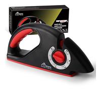 Hotec Aiguiseur de couteaux - Aiguiseur premium 6 en 1 pour couteaux, boîtier en ABS noir mat, barres en céramique et carbure de tungstène pour outils de couteau, couteaux à pain et ciseaux