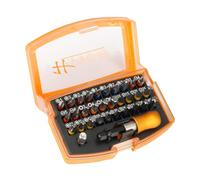 Hoteche Lot de 32 embouts à changement rapide - S2 - Matériau : acier galvanisé chromé - Adaptateur 1/4" AD - Adaptateur et changement rapide - Tête - Boîte en plastique pratique