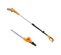 Hoteche Scie d'élagage télescopique 2 en 1 et taille-haie | 500 W/700 W, 195-253 cm, orange/noir, boîte de couleur